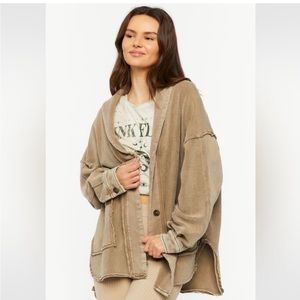 French Terry Shacket from from F21. Never worn NWT.  Pretty beige color.